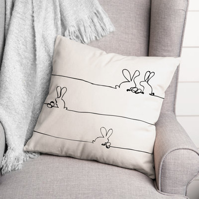 Easter Bunnies Design Pillow 1 Throw Pillow