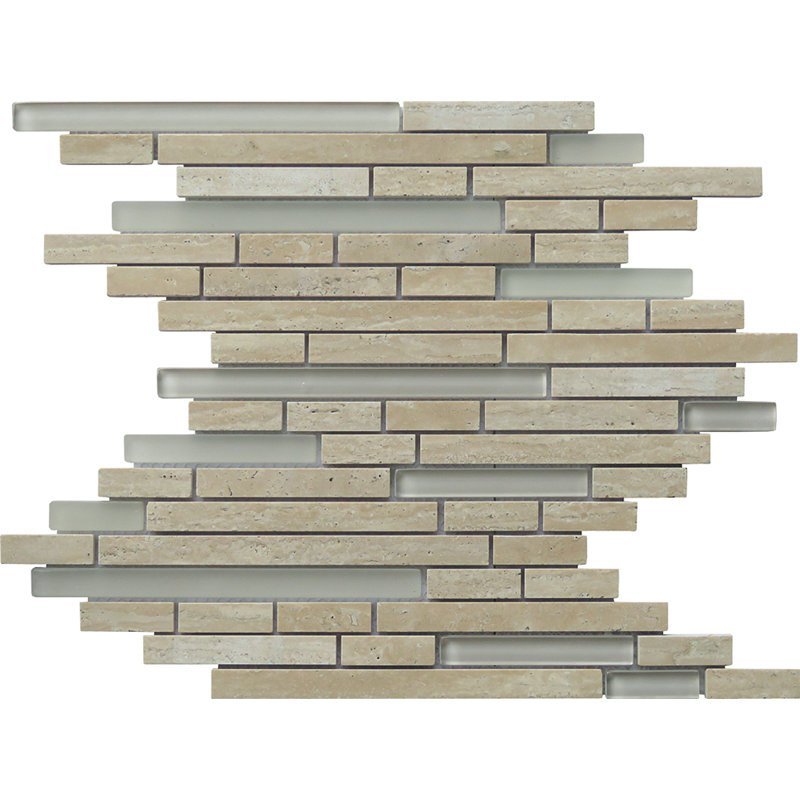 Carrelage mural en mosaïque linéaire Travertine