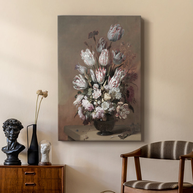 Imprimé floral rétro CI - galerie Cavas sur mesure, H 27 po x l 18 po