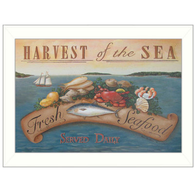 «Sea Harvest», art mural encadré pour le salon, décoration murale par Pam Britton, cadre blanc