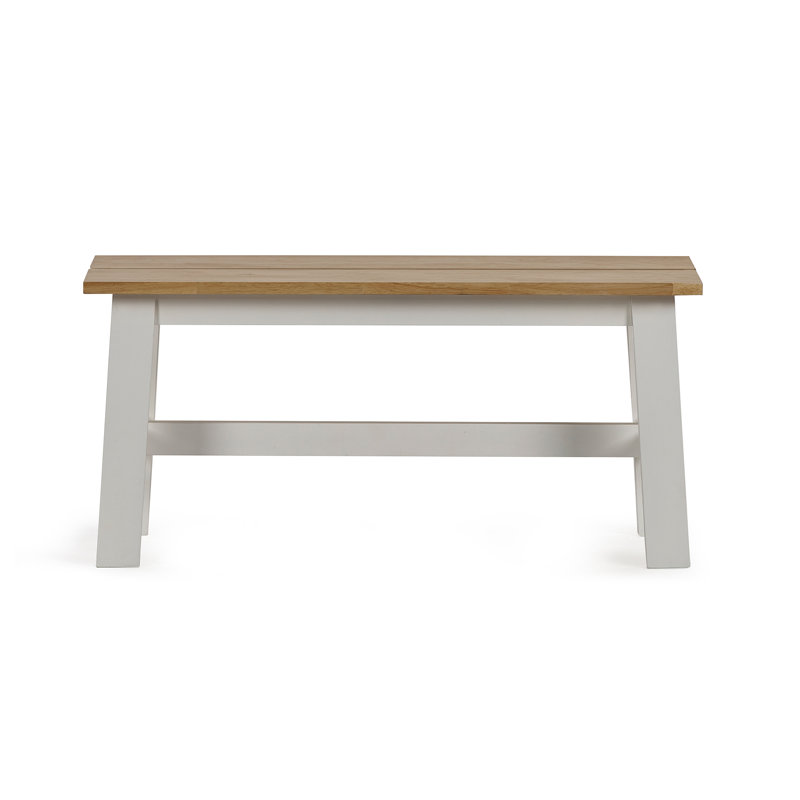 Hayasdan Solid Wood Bench, Brown/White