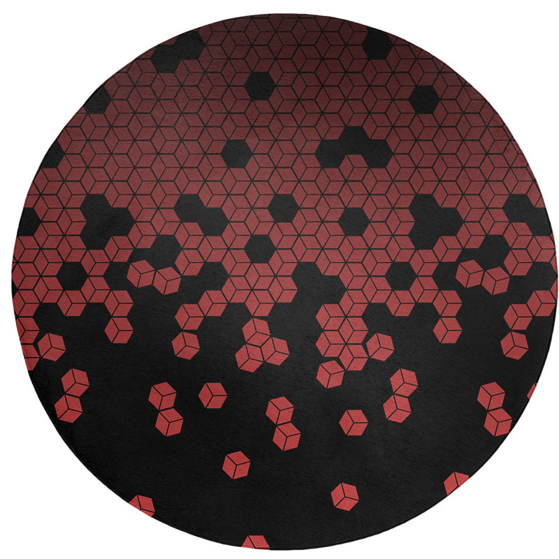 Chenille Polka Dots Indoor Rug, Round 5'