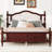 Solid Wood Boucle Upholstered Headboard Bed Frame-1307524274