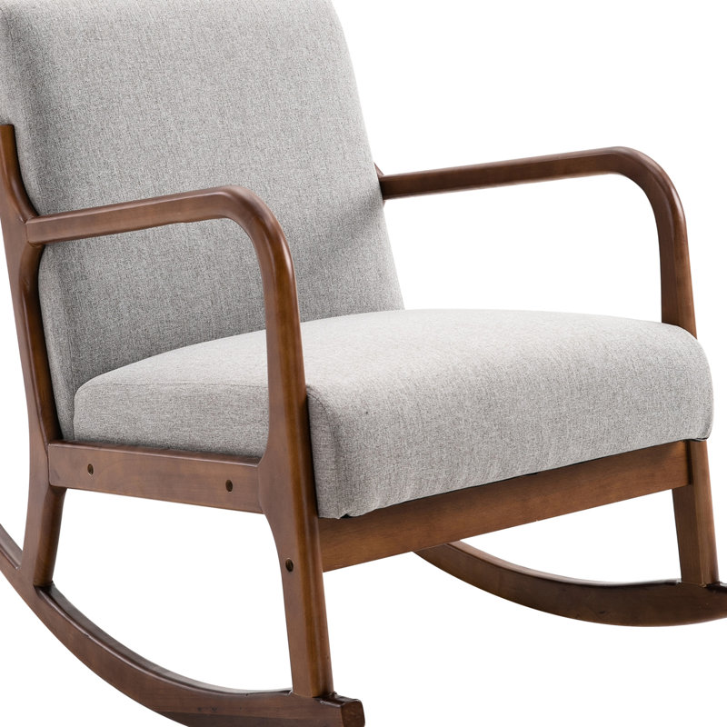 Chaise berçante en lin gris