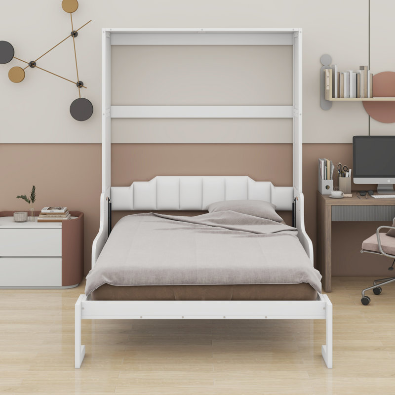 Lit escamotable mural Murphy avec coussin, Blanc
