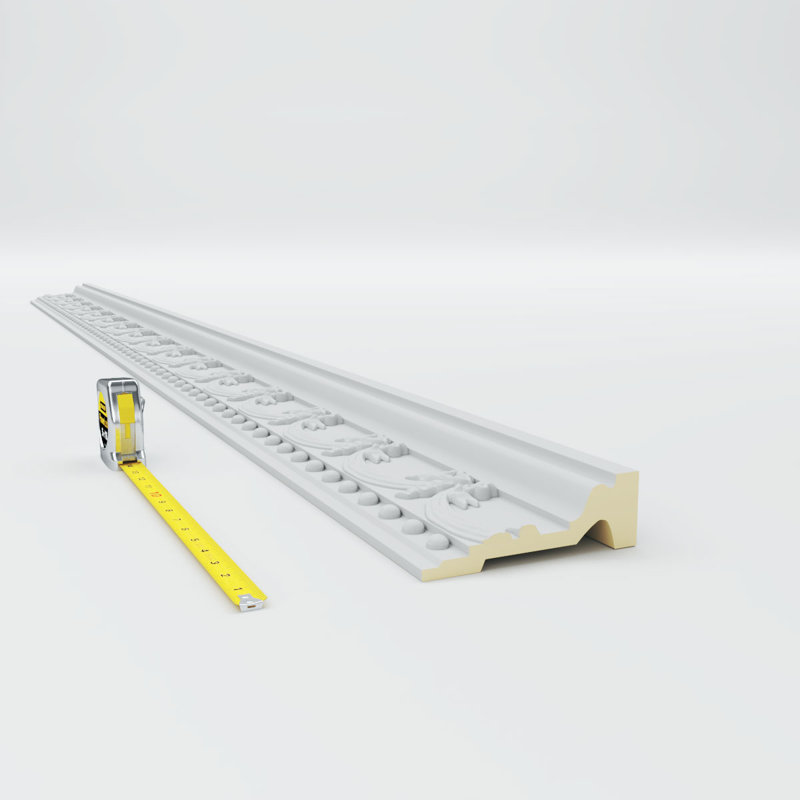 Primed White Geometric Polyurethane Crown Moulding Sample