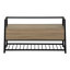 Bench, Entryway, Hallway, Storage, 42" Rectangular, Laminate, Black Metal, Contemporary, Modern-1857276192