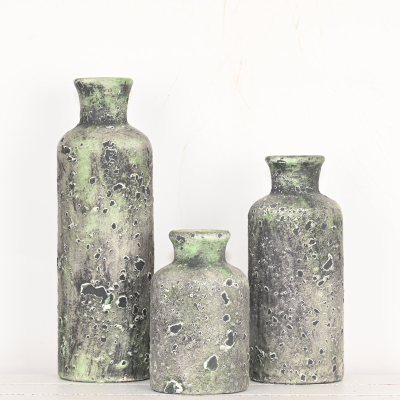 Ensemble de 3 vases en céramique, petit vase en céramique pour décoration de maison de campagne, vase décoratif pour fleurs