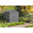 Keter Darwin  6x 8 ft. Durable Resin Outdoor Storage Shed With Floor and Double Doors for Garden Patio Furniture and Tools, Graphite
