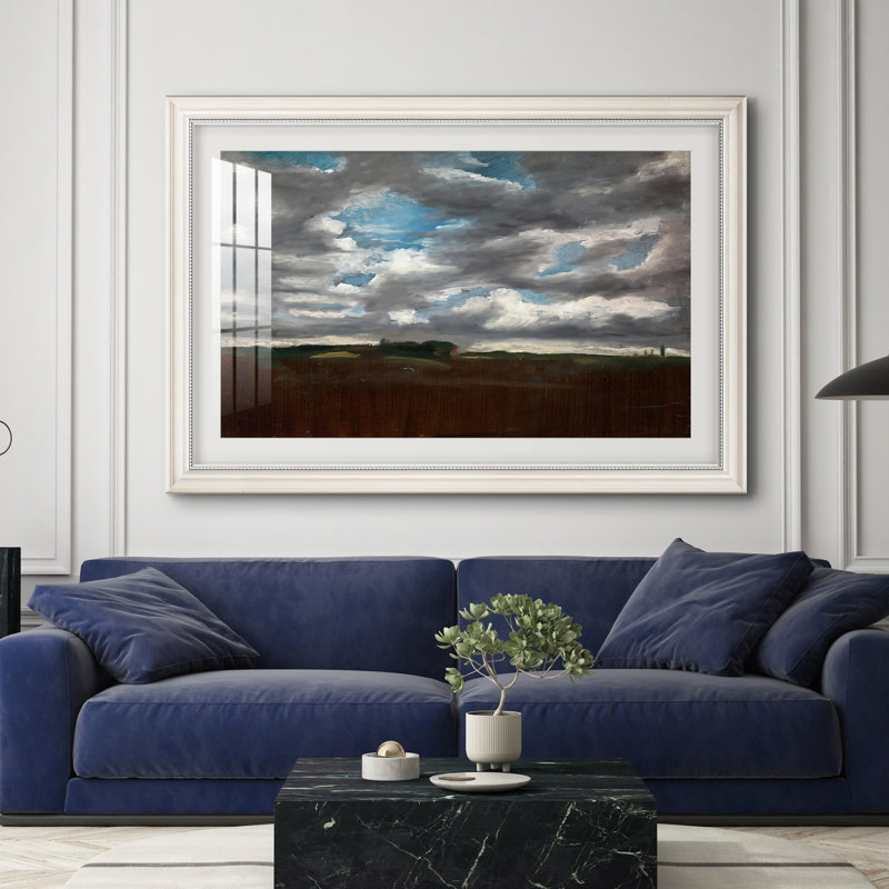 Vaste paysage aux nuages ​​gris, vers 1821-1822 - John Constable - Estampe encadrée sur mesure, 28x40 INNER SIZE