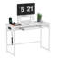 Bureau d'ordinateur moderne avec support pour écran et plateau à clavier, poste de travail compact pour adultes-129185179-134733355