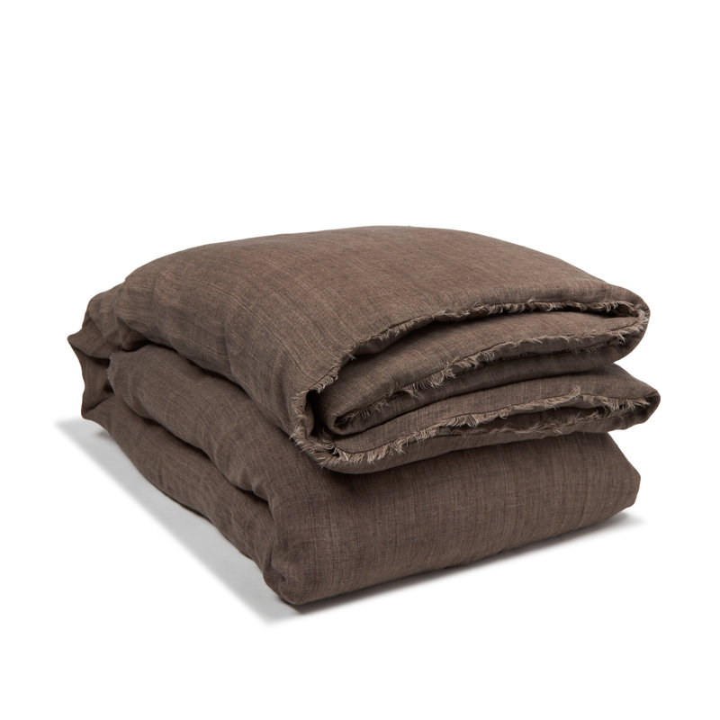 Hunter Linen Duvet Cover, Queen Duvet Cover, Walnut
