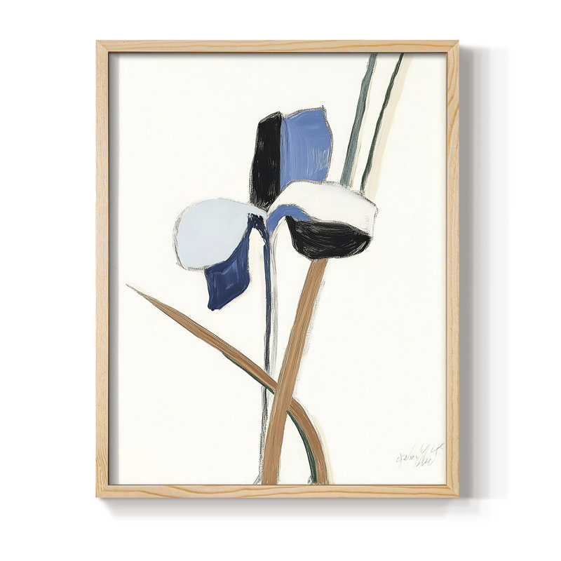 Impression encadrée FLORAL Series Dxxiv - bois massif, H 21 po x l 17 po