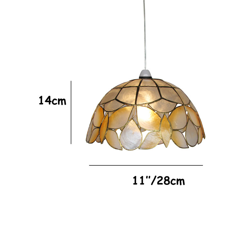 12cm H Capiz Shell Bowl Pendant Shade ( Screw On ) in Champagne