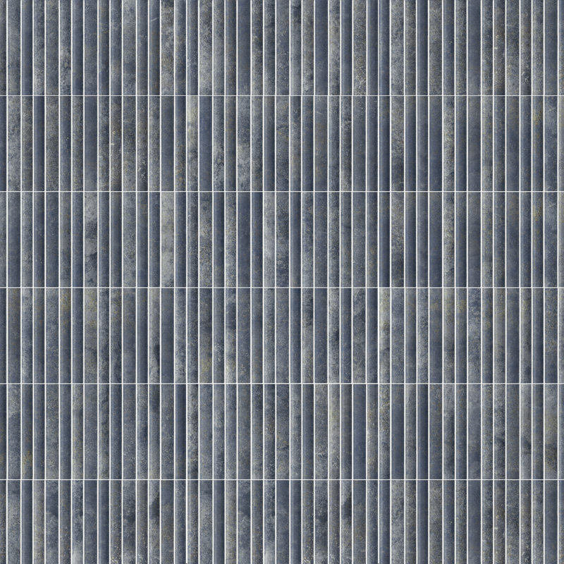 Rubik 5-7/8"x11-3/4" Fluted Ceramic Wall Tile, Gray