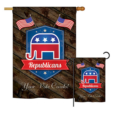 Drapeau répulsif de jardin / maison en polyester 2 faces Républican Americana