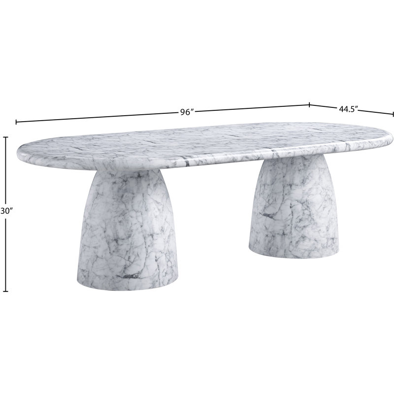 Table de salle à manger Cosenza, H 30 po x l 96 po x P 44,5 po, Blanc