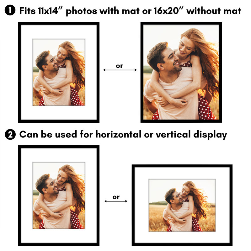 Cadre d'affiche avec tapis - parfait pour les photos et les œuvres d'art, 16"W x 20"H