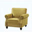 Fauteuil d'appoint classique en velours avec pieds cloutés en bois massif pour le salon-553177910