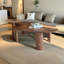 Table basse légère de luxe rétro en grain de noyer