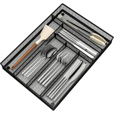 Range-couverts en métal à 6 compartiments pour ustensiles de cuisine