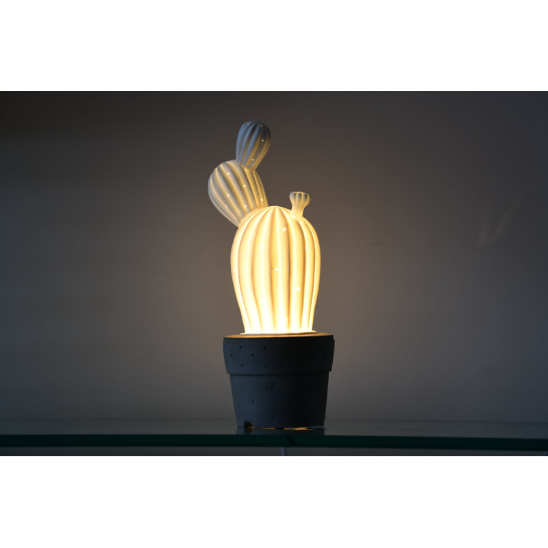 Veilleuse cactus en porcelaine