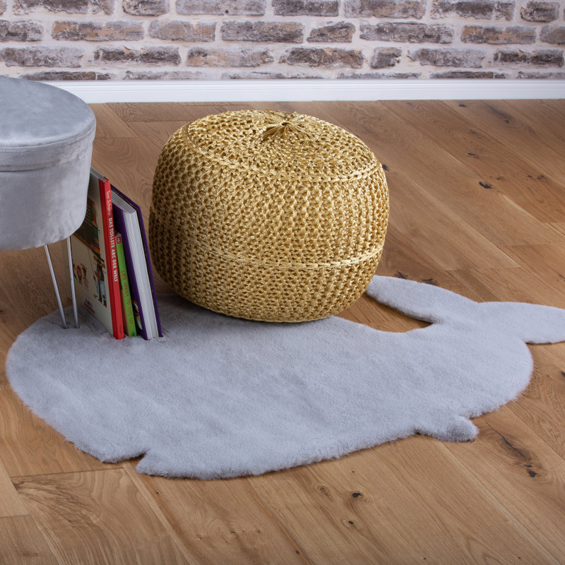 Luna Solid Colour Hand Tufted Area Rug, Novelty  114 x 66cm, Silver