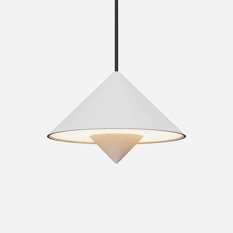 Jai Pendant Light, 17'' H x 9.84'' W x 9.84'' D, Snow, Black