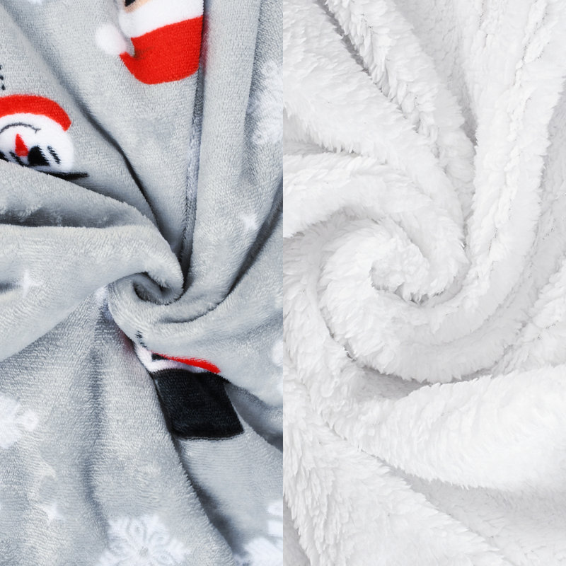 Jeté de Noël en sherpa de Noël, jetés à thème de Noël, couverture de canapé en molleton moelleux, super doux, confortable, confortable, moelleux, moche
