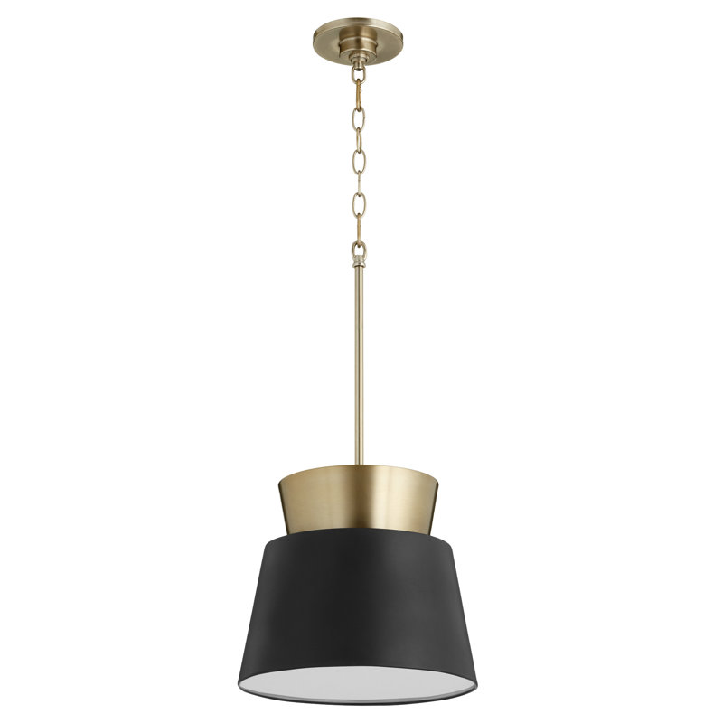 Luminaire suspendu en dome à 1 lumière, Noir