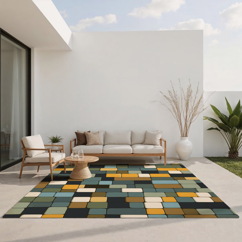 Tapis intérieur et extérieur Angular Grids, Rectangle 9 pi x 12 pi