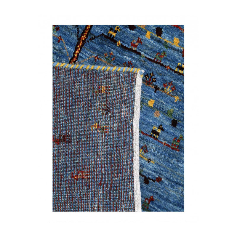 Blue Color Fine Hand knotted Persian Gabbeh 2'3"X 3'5"