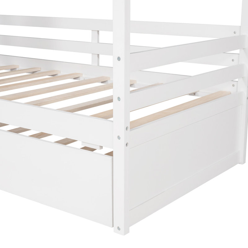 Twin Size House Bed (White)