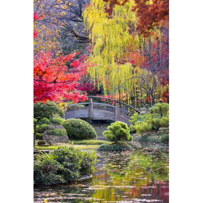A Wooden Moon Bridge by Dean_Fikar - Wrapped Canvas Print