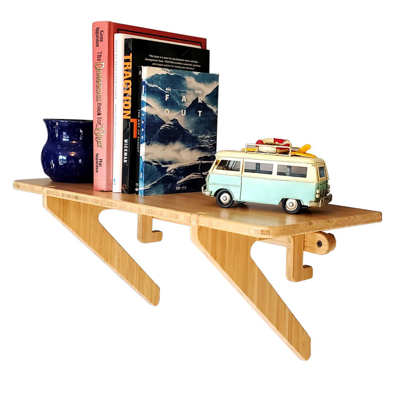 Tablettes flottantes en bambou, H 10 po x l 10 po x P 24 po
