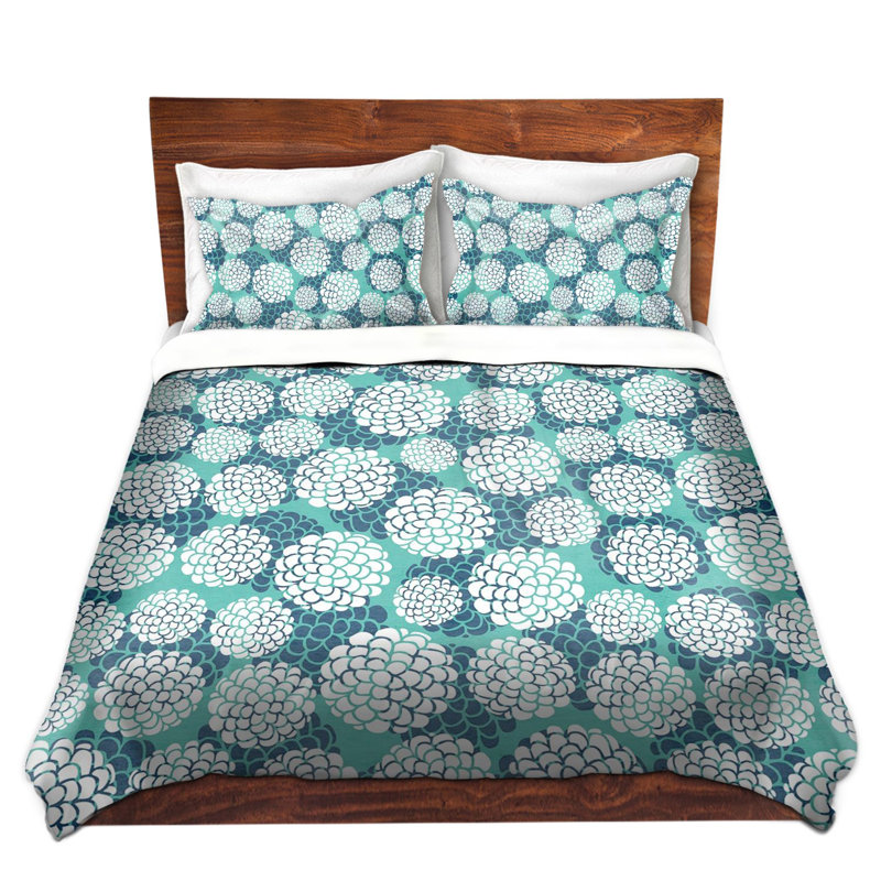  Housses de couette en microfibre Pom, Housse de couette pour grand lit et 2 taies décor