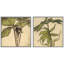 Ensemble de 2 reproductions d'art sur toile rétro encadrées de plantes botaniques-123400191-123400188