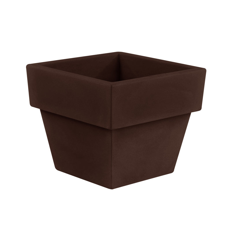 Vaso Resin Pot Planter, Bronze, 13.75" H x 15.75" W x 15.75" D