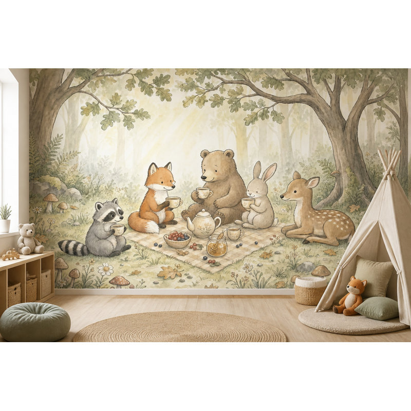 Murale forêt Misty, Non-Woven Nonpasted, 140"x108"