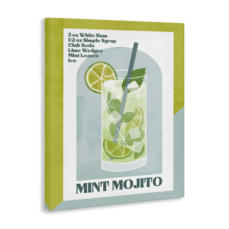  Art mural rétro sur toile, "Mojito" par Deane Beesley, H 20 po x l 16 po