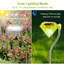4 lumières de jardin solaires d'extérieur, 7 lumières à DEL à changement de couleur automatique, lampes à piquets étanches IP65 pour cour / pelouse