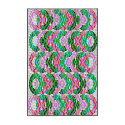Tapis à motif géométrique vert
