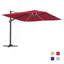 Parasol carré en porte-à-faux 11 pi avec lumière DEL rouge (sans base de parasol)-948112505