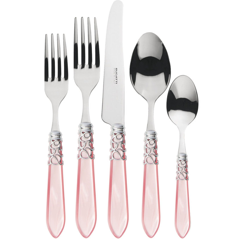 Melodia 5 Piece Place Setting White, Pink