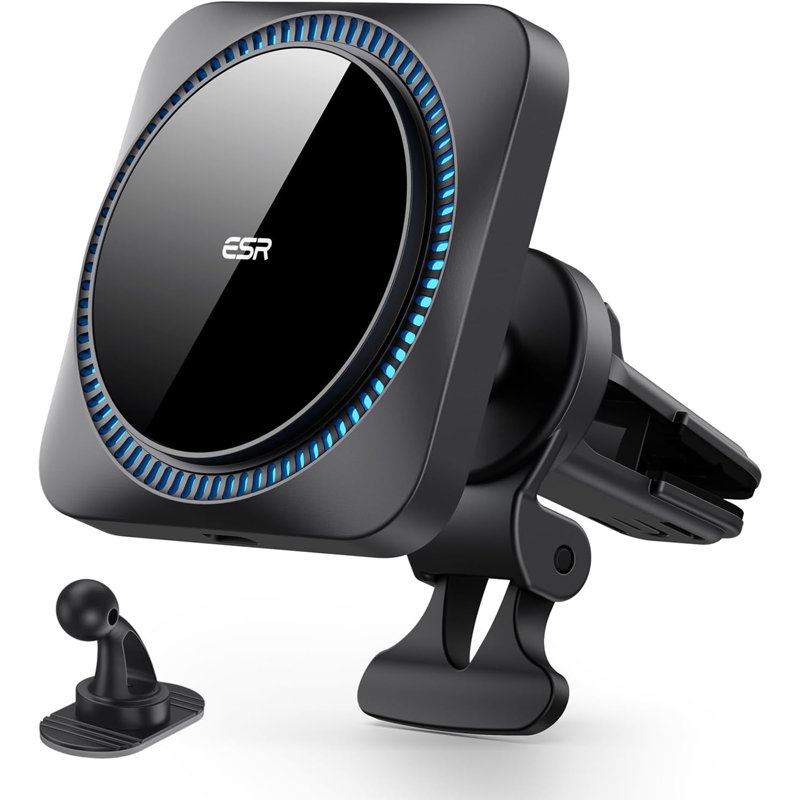 Chargeur de voiture sans fil ESO HaloLock avec onyx CryoBoost givré