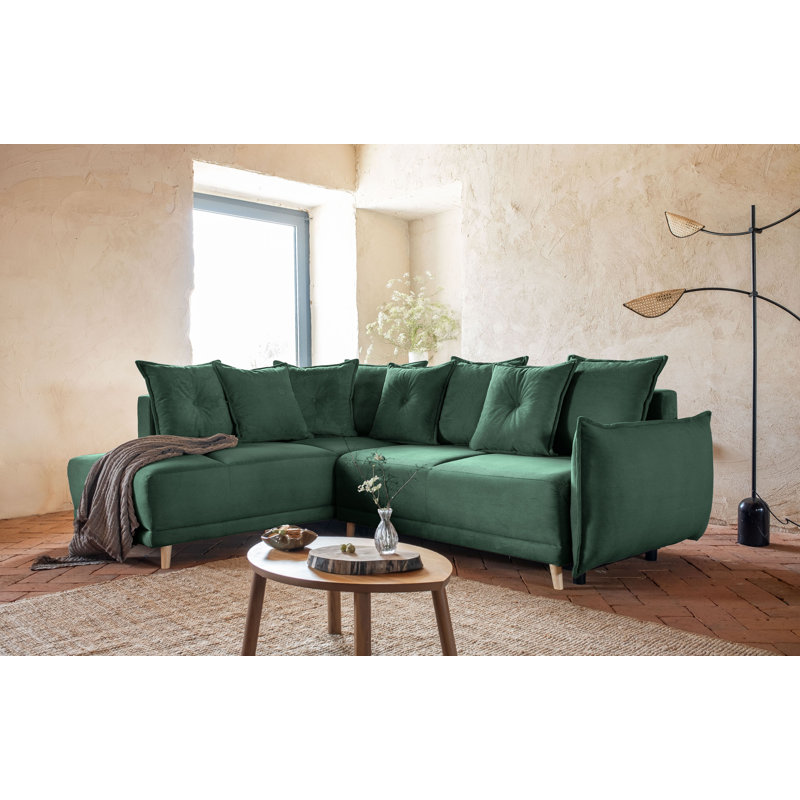 Lazy Lukka 6 Seater Sofa Bed, Left Hand Facing, Green