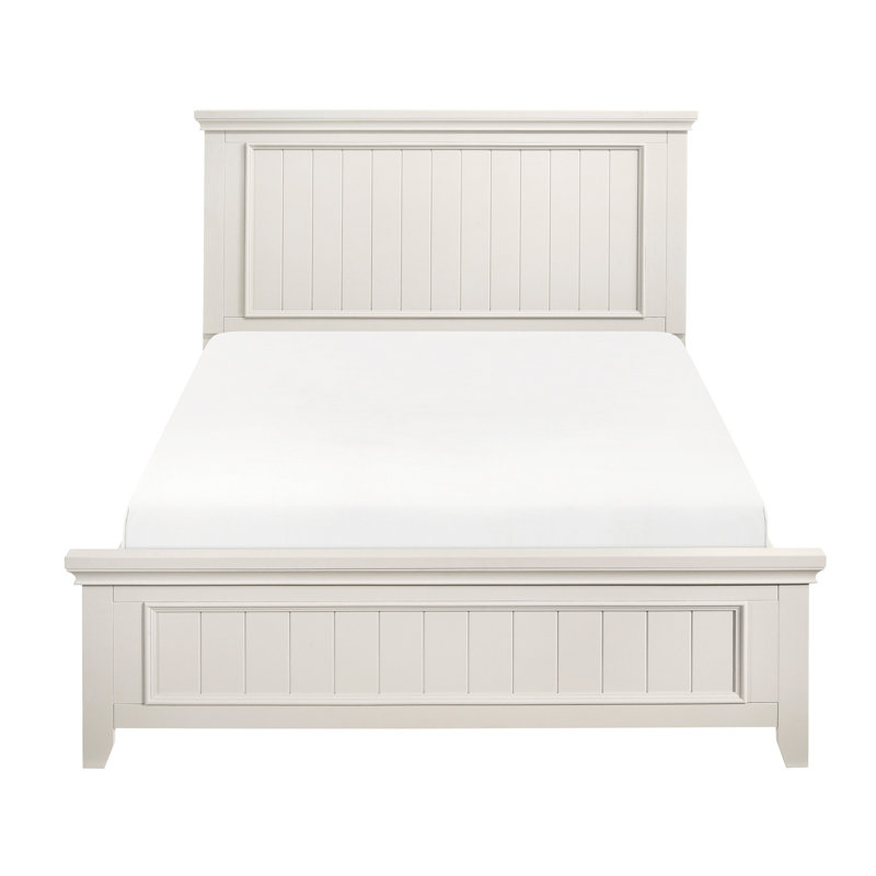 Grand lit à panneau de style grand lit en blanc classique pour chambre à coucher avec mobilier Flair and Rails, Grand lit