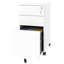 Classeur mobile blanc à 3 tiroirs avec serrure, rangement tout en métal sur roulettes, aide de bureau, deux tiroirs peu profonds et un tiroir profond, entièrement assemblé, 110 lb / tiroir, installation rapide pour l'organisation en blanc, en métal, sur roulettes