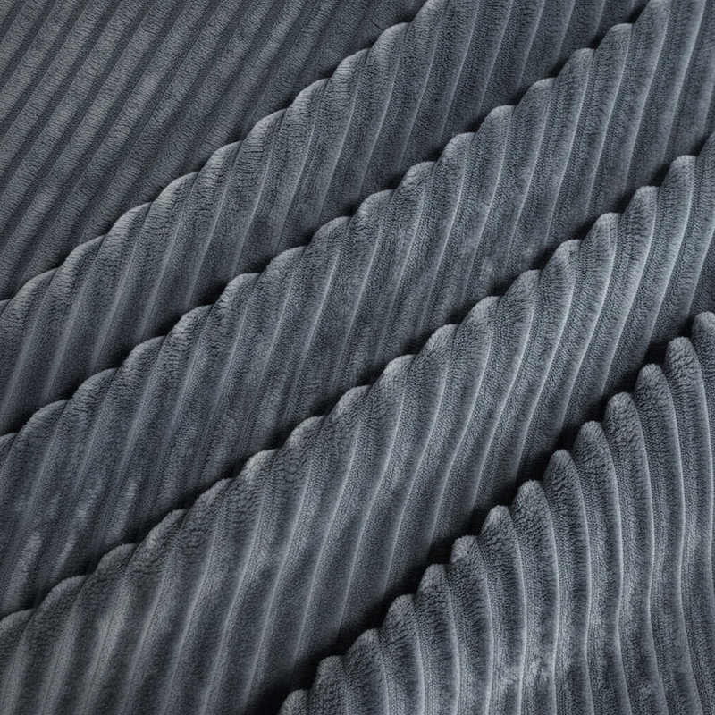 Repose-pieds plein Corduroy Upholstery, Gris foncé