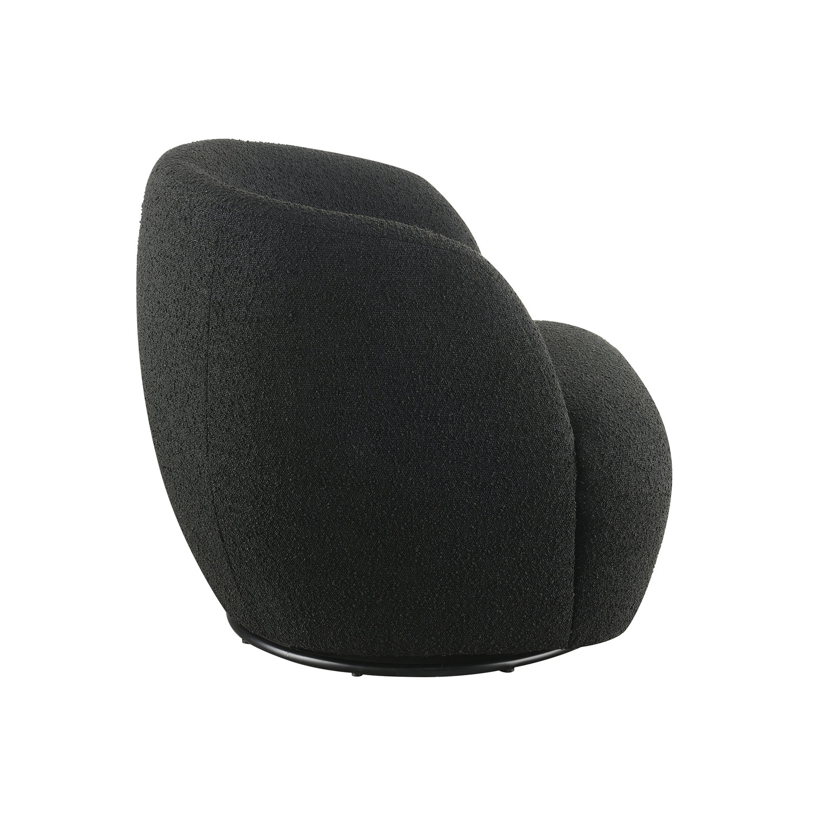 Agridaki Pine Swivel Armchair, Black Polyester
